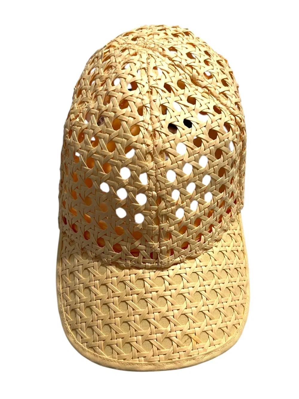 Crewcuts ONE SIZE Raffia Woven Baseball Cap with Black Bow
